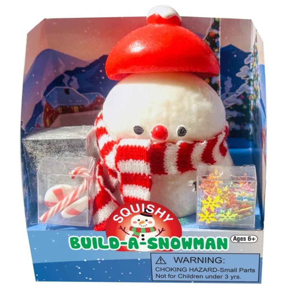 Zorbitz Build-A-Snowman Squishy Holiday Kit with Scarf and Accessories New
